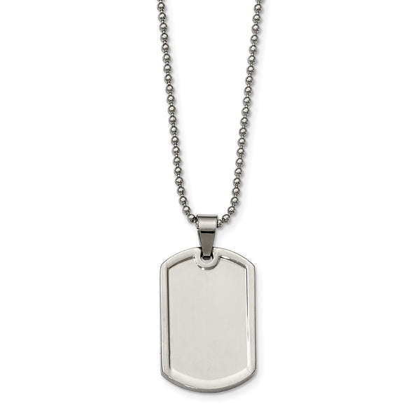 Stainless Steel Polished Dog Tag Necklace