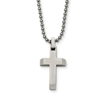 Stainless Steel Polished Cross Necklace