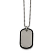 Stainless Steel Brushed Black IP Edged Dogtag Necklace