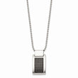 Stainless Steel Brushed and Polished Black IP Textured Necklace