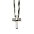 Stainless Steel Brushed and Polished Cross Necklace