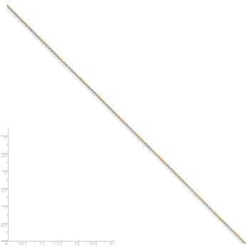 White & Yellow Rhodium over Brass 1.60mm 2 color plated Fancy Chain