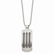 Stainless Steel Brushed and Polished Curved with Cable Necklace