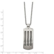 Stainless Steel Brushed and Polished Curved with Cable Necklace