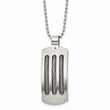 Stainless Steel Brushed and Polished Curved with Cable Necklace