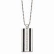 Stainless Steel Polished Black IP CZ Necklace