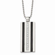 Stainless Steel Polished Black IP CZ Necklace