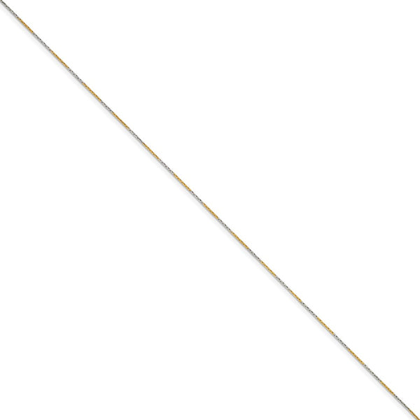 White & Yellow Rhodium over Brass 0.85mm 2 color plated Fancy Chain