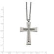 Stainless Steel Polished CZ Cross Necklace