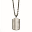 Stainless Steel Brushed/Polished Grooved/Concaved Dogtag Necklace