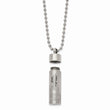 Stainless Steel Brushed & Polished Laser Design Opens Capsule 22in Necklace