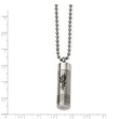 Stainless Steel Brushed & Polished Laser Design Opens Capsule 22in Necklace