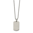 Stainless Steel Brushed & Polished Rounded Edge 4mm Thick Dog Tag Necklace