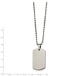 Stainless Steel Brushed & Polished Rounded Edge 4mm Thick Dog Tag Necklace