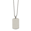 Stainless Steel Brushed & Polished Rounded Edge 2mm Thick Dog Tag Necklace