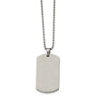 Stainless Steel Brushed & Polished Rounded Edge 4mm Thick Dog Tag Necklace