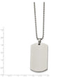 Stainless Steel Brushed & Polished Rounded Edge 4mm Thick Dog Tag Necklace