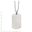 Stainless Steel Brushed & Polished Rounded Edge XLarge 2mm Dog Tag Necklace