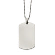 Stainless Steel Brushed & Polished Rounded Edge XLarge 2mm Dog Tag Necklace