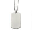 Stainless Steel Brushed and Polished Round Edge XLarge 4mm DogTag Necklace
