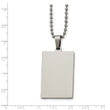 Stainless Steel Brushed & Polished Squared 2mm Thick Dog Tag Necklace