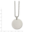 Stainless Steel Brushed & Polished Circle 2mm Thick Dog Tag Necklace