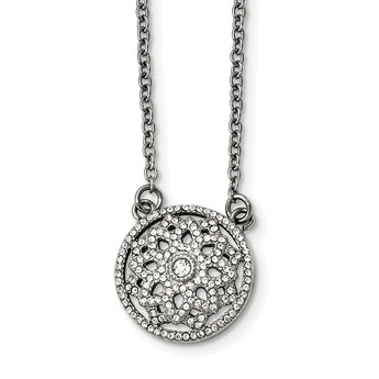 Stainless Steel Polished CZ 2mm Necklace