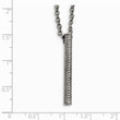 Stainless Steel Polished CZ Bar Necklace