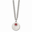 Stainless Steel Brushed 2 piece Medical Pendant Necklace