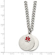 Stainless Steel Brushed 2 piece Medical Pendant Necklace