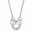 Stainless Steel Polished CZ Circle Necklace