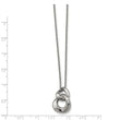 Stainless Steel Polished Two Loop 2 CZ Necklace