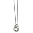 Stainless Steel Polished Two Loop 2 CZ Necklace