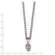 Stainless Steel Polished Crystal Skull Necklace