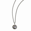 Stainless Steel Polished Charcoal Glass Necklace