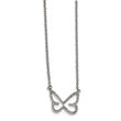 Stainless Steel Polished CZ Butterfly 2mm Necklace