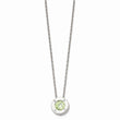 Stainless Steel Polished CZ May Birthstone Necklace