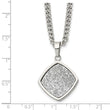 Stainless Steel Polished with Silver Druzy Necklace