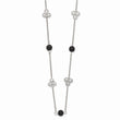 Stainless Steel Polished Black Acrylic Bead Necklace