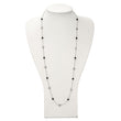 Stainless Steel Polished Black Acrylic Bead Necklace