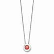 Stainless Steel Polished CZ July Birthstone Necklace