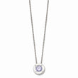 Stainless Steel Polished CZ June Birthstone Necklace