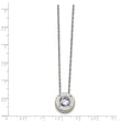 Stainless Steel Polished CZ June Birthstone Necklace