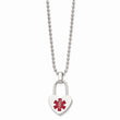 Stainless Steel Small Heart Medical Pendant Necklace