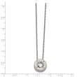 Stainless Steel Polished CZ April Birthstone Necklace