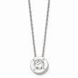 Stainless Steel Polished CZ April Birthstone Necklace