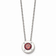 Stainless Steel Polished CZ January Birthstone Necklace