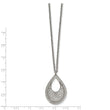 Stainless Steel Polished Textured Cut-out Design Necklace