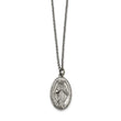 Stainless Steel Polished Miraculous Medal Reverse Necklace