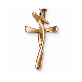 Stainless Steel Polished Rose Gold IP-plated Cross Necklace